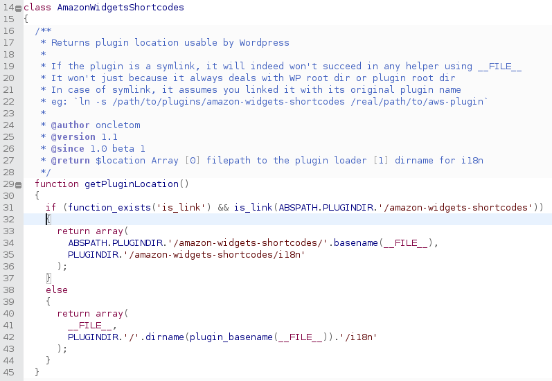 Exemple de code PHP dans Eclipse