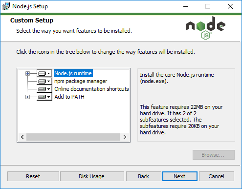 windows node installer